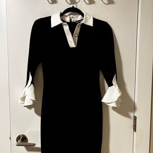 Karl Lagerfeld Black Dress with White Accents